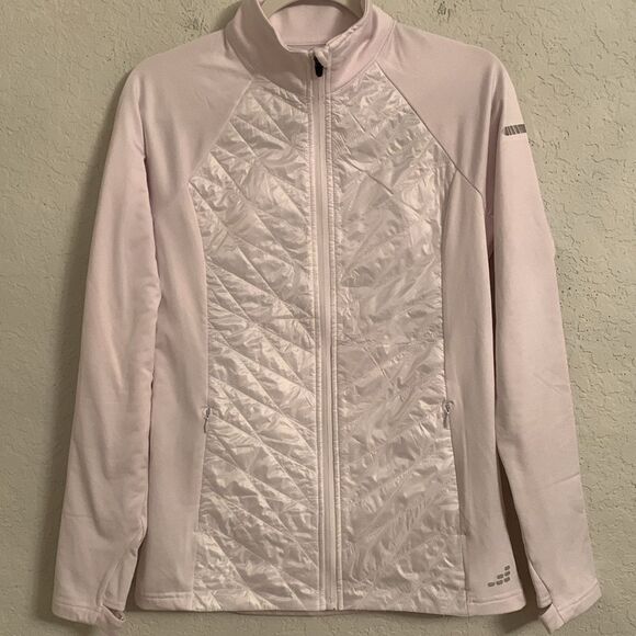 BCG White Women's Jacket Training Full Zip Mock Neck Pockets Thumbholds Size S - Picture 1 of 9
